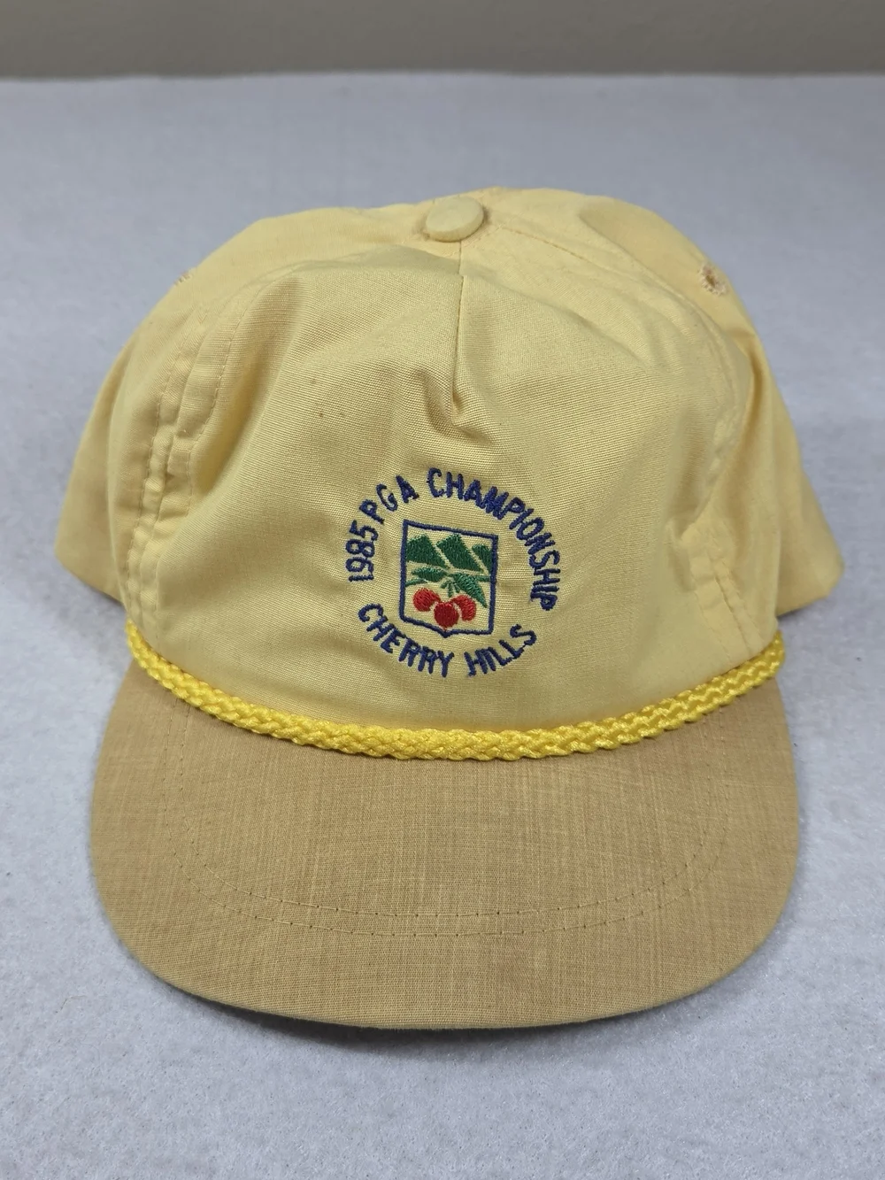 VTG 1985 PGA Championship Cherry Hills Country Club Yellow Rope Hat Adjustable